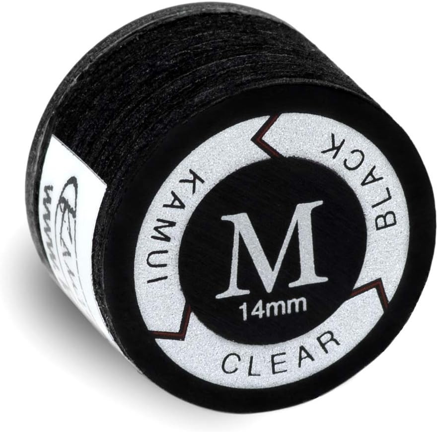 Medium Black Laminated Billiards Cue Tip - 14mm for Consistent Control