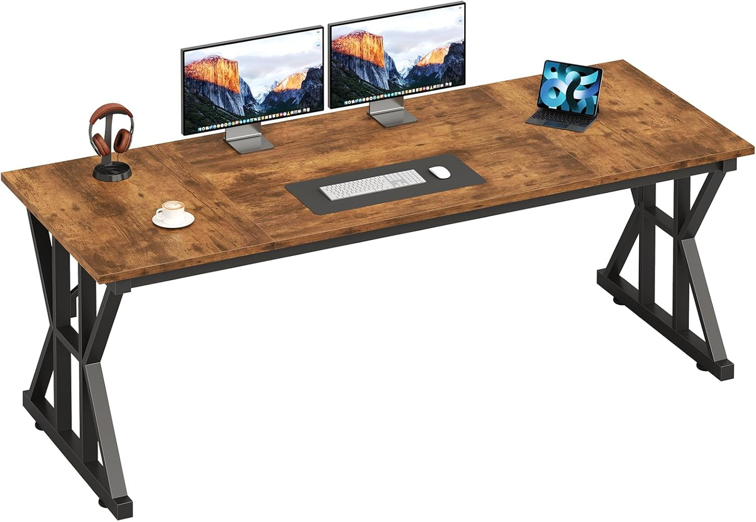 63-Inch Executive Desk, Large Office Desk with Thicken Frame, Computer Desk Mode