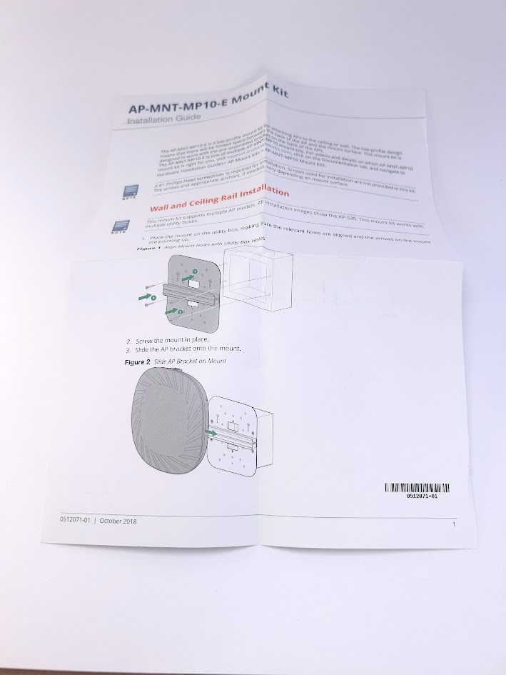 HPE Aruba R1C72A AP-MNT-MP10-E AP Mount Bracket Type E- New open box, Original