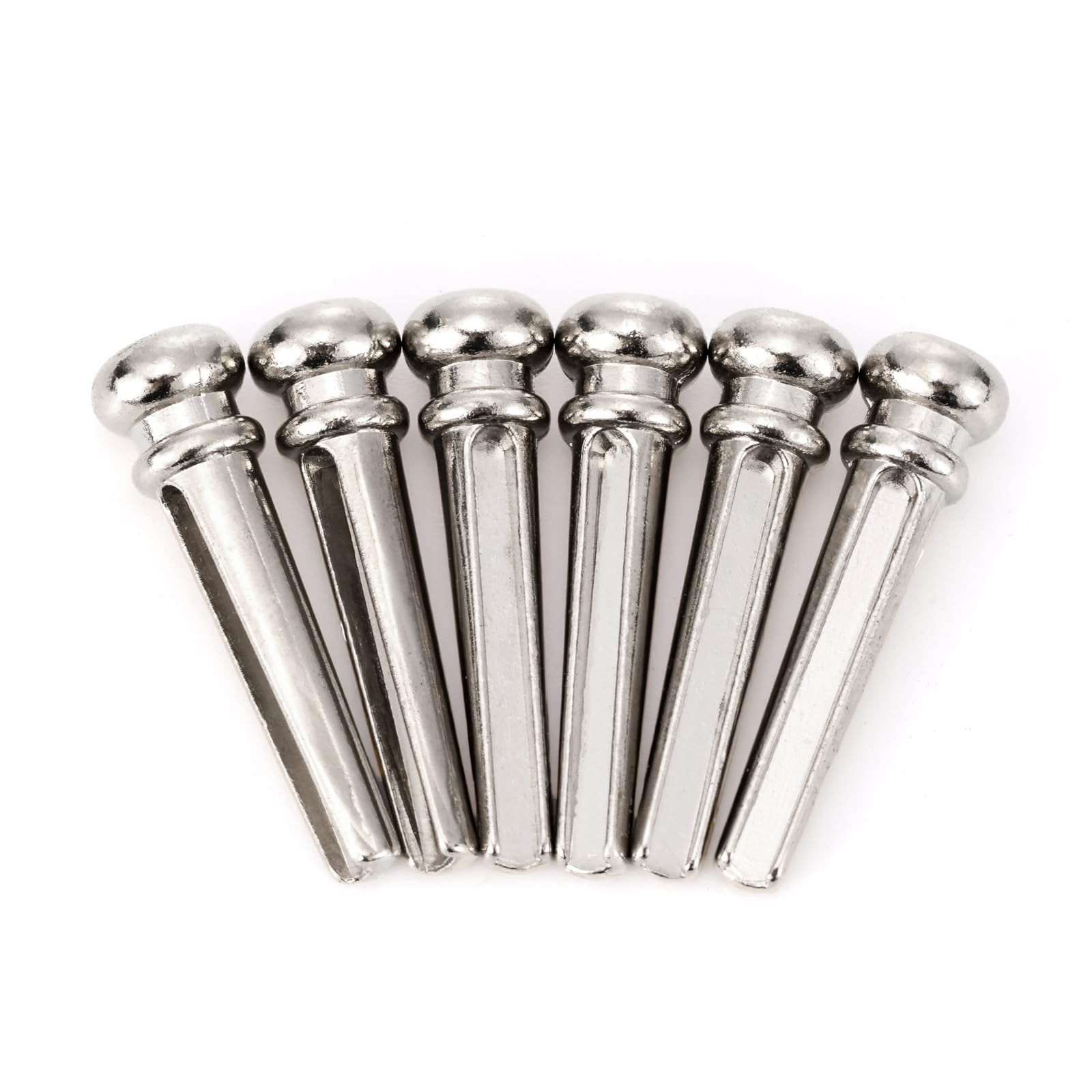 6PCS Acoustic Guitar Bridge Pins Metal Brass String Nail Chrome