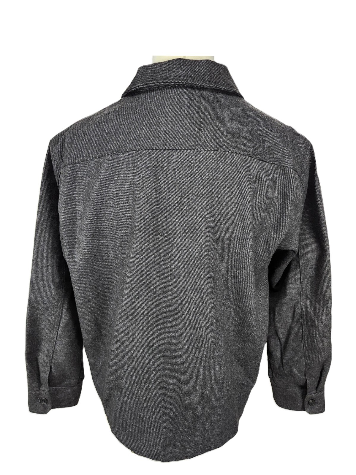 Goodfellow & Co Mens Dark Gray Solid Woven Heavyweight Shirt Jacket, Full Lining
