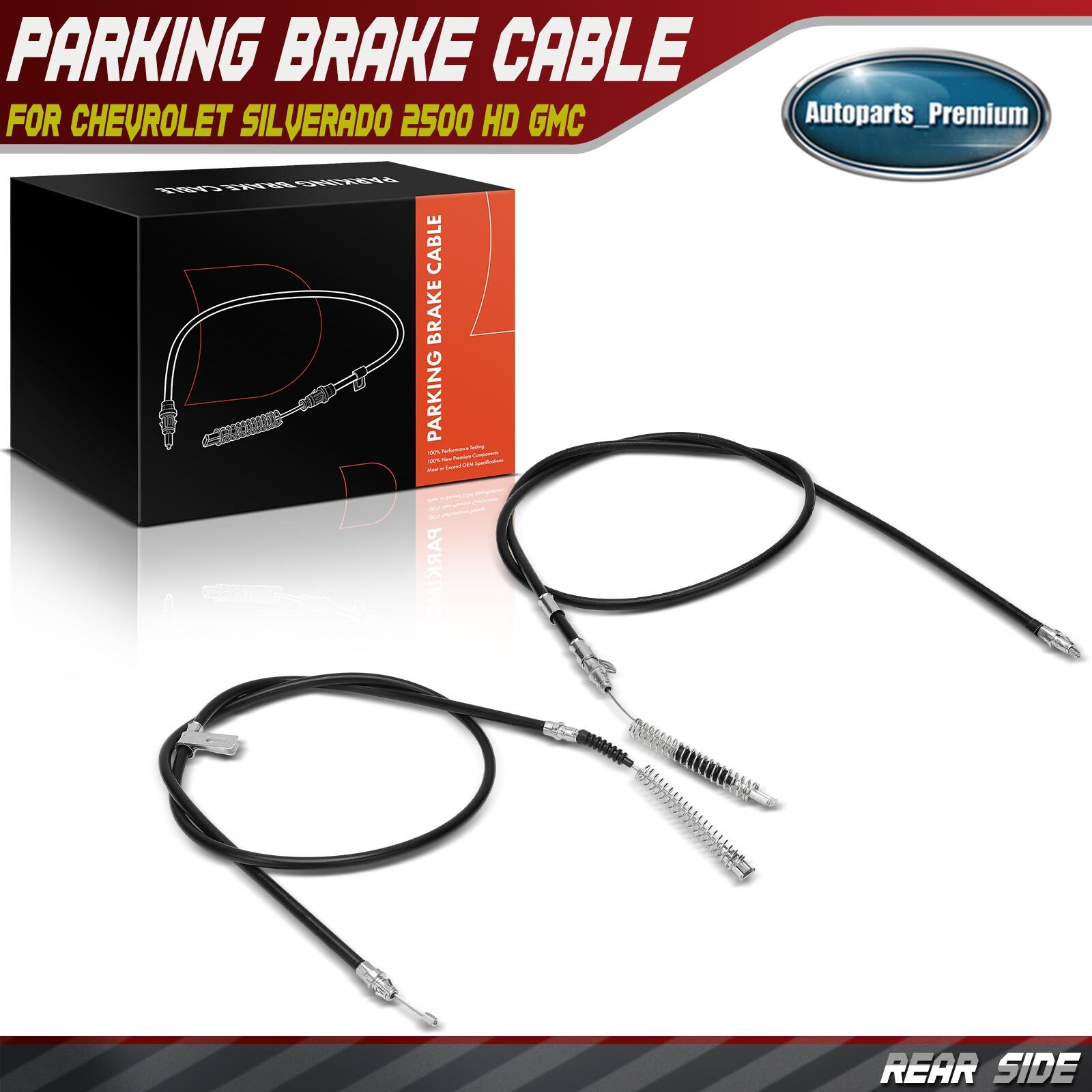 2Pcs Rear Parking Brake Cable for Chevrolet Silverado 2500 HD GMC Sierra 2500 HD
