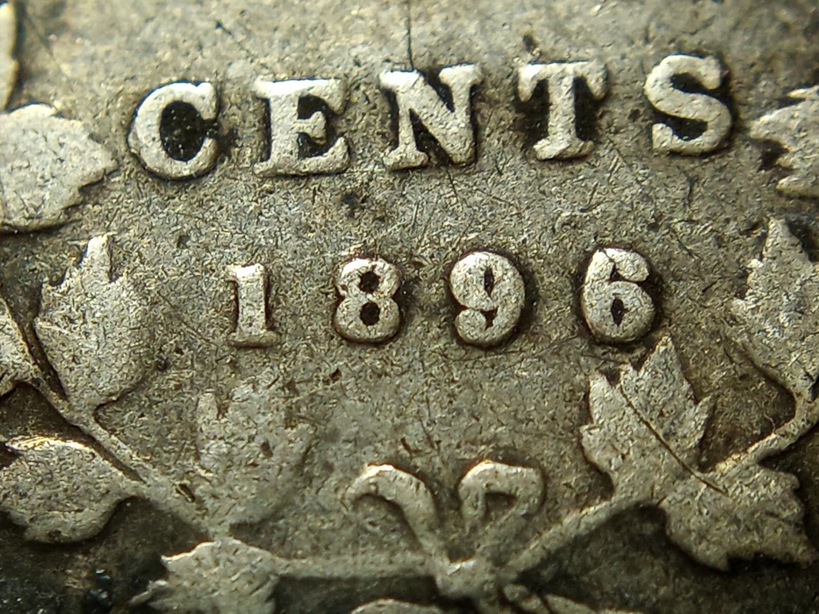 1896 "Large 96" Canada 5 Cents - Higher Grade - Raw