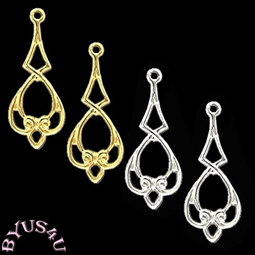 DROP COMPONENT CHARM LINK CHANDELIER DROP EARRING SETTING 10pc