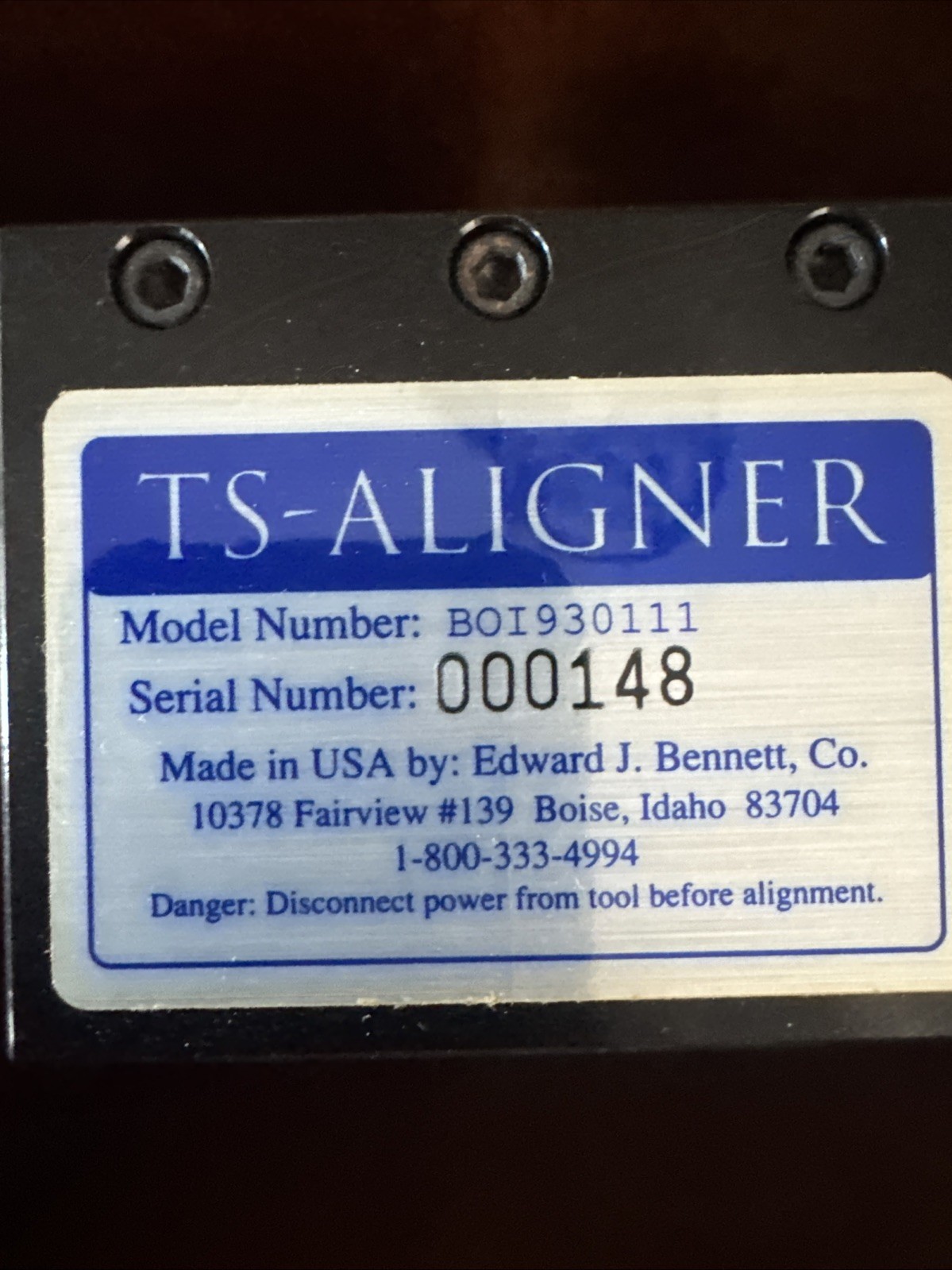 TS-Aligner Tool for Table Saws Model BOI930111, Manuals & Indicator