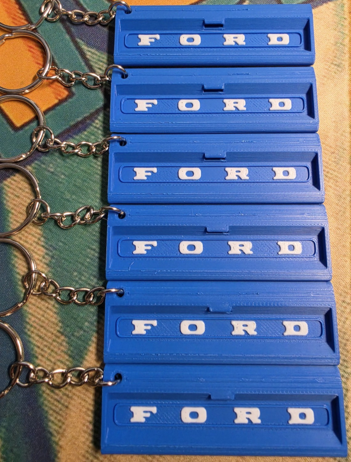 3D PRINT FORD MOTOR COMPANY LOGO KEYCHAIN RETRO VINTAGE TRUCK TAILGATE