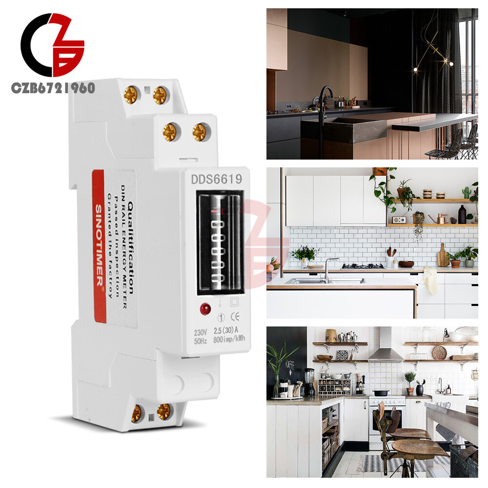 Digital LCD Kwh Wattmeter Power Consumption Energy Meter Electric Din Rail 230V