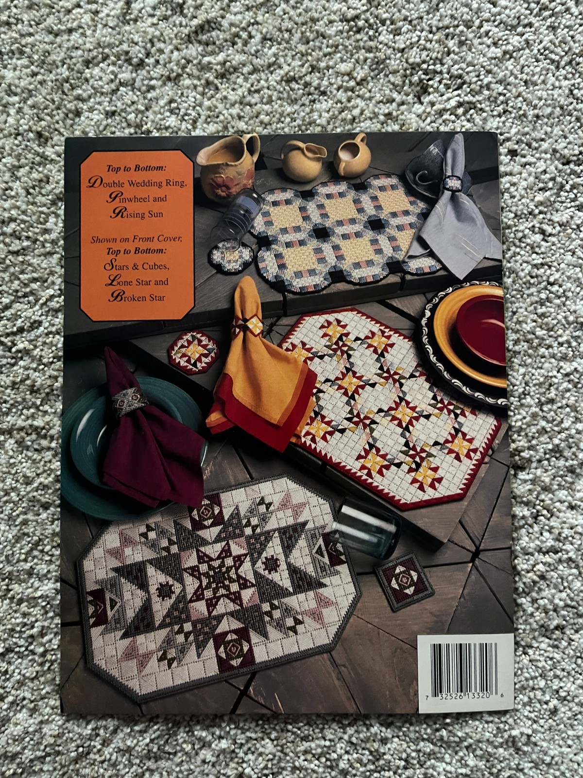 QUILT PLACE MAT SETS - ANNIE'S ATTIC PLASTIC CANVAS PATTERN LEAFLET