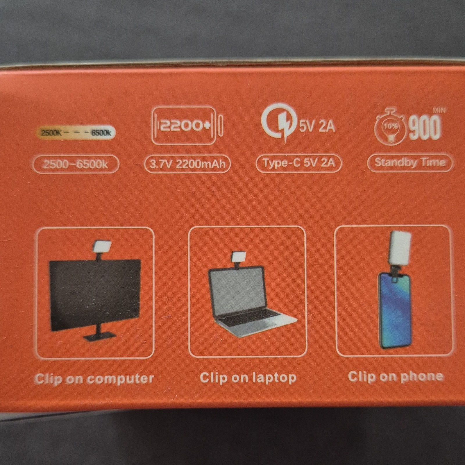 D6 Video Light Clip-On LED 2500-6500K Portable USB/Battery Universal