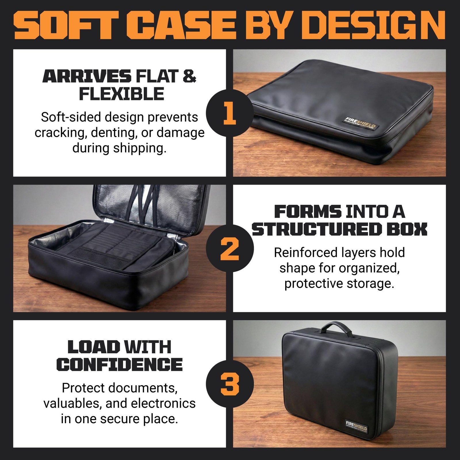 FIRESHIELD PRO 5200°F Fireproof Document Box with Lock – Fire Safe Organizer...