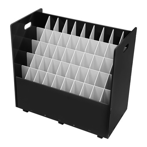 50-slot Blueprint Organizer, Roll File Storage Holder, Movable Roll File Cart