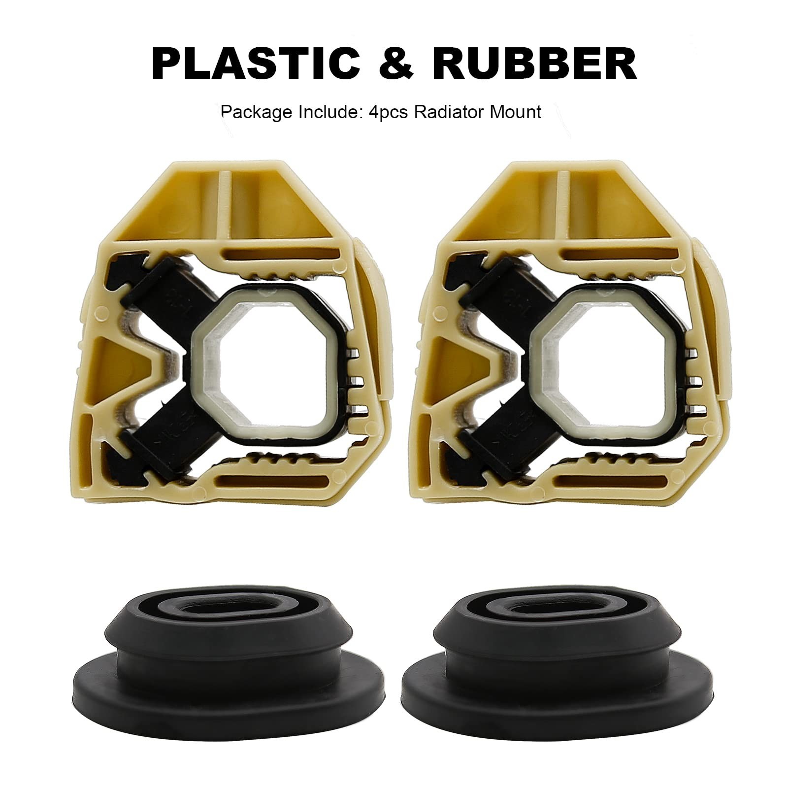 Upper Lower Radiator Mount,4Pack Rubber Radiator Water Tank Support Replaceme...