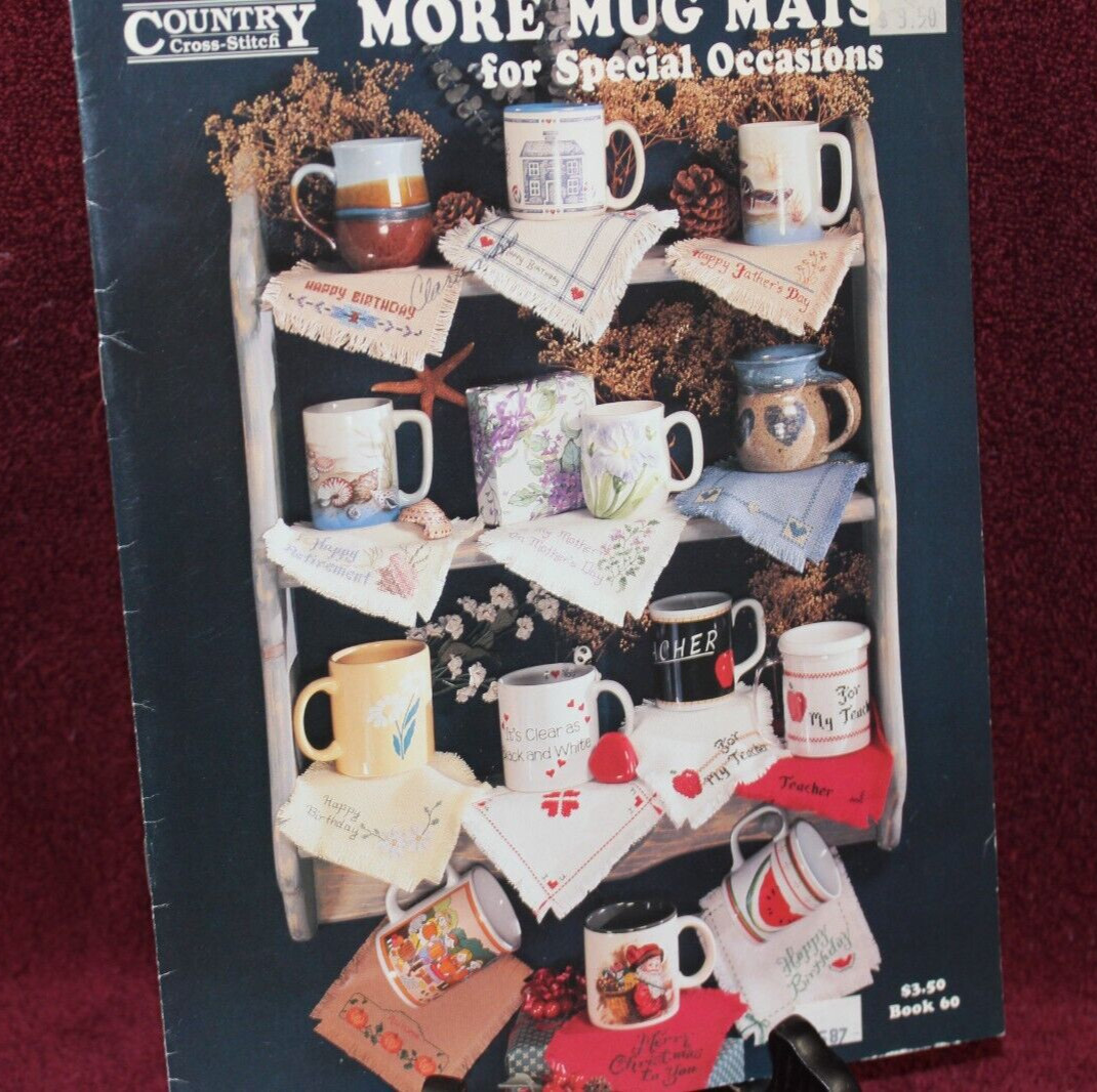 Country Cross Stitch Pattern Leaflet - More Mug Mats For Special Occasions