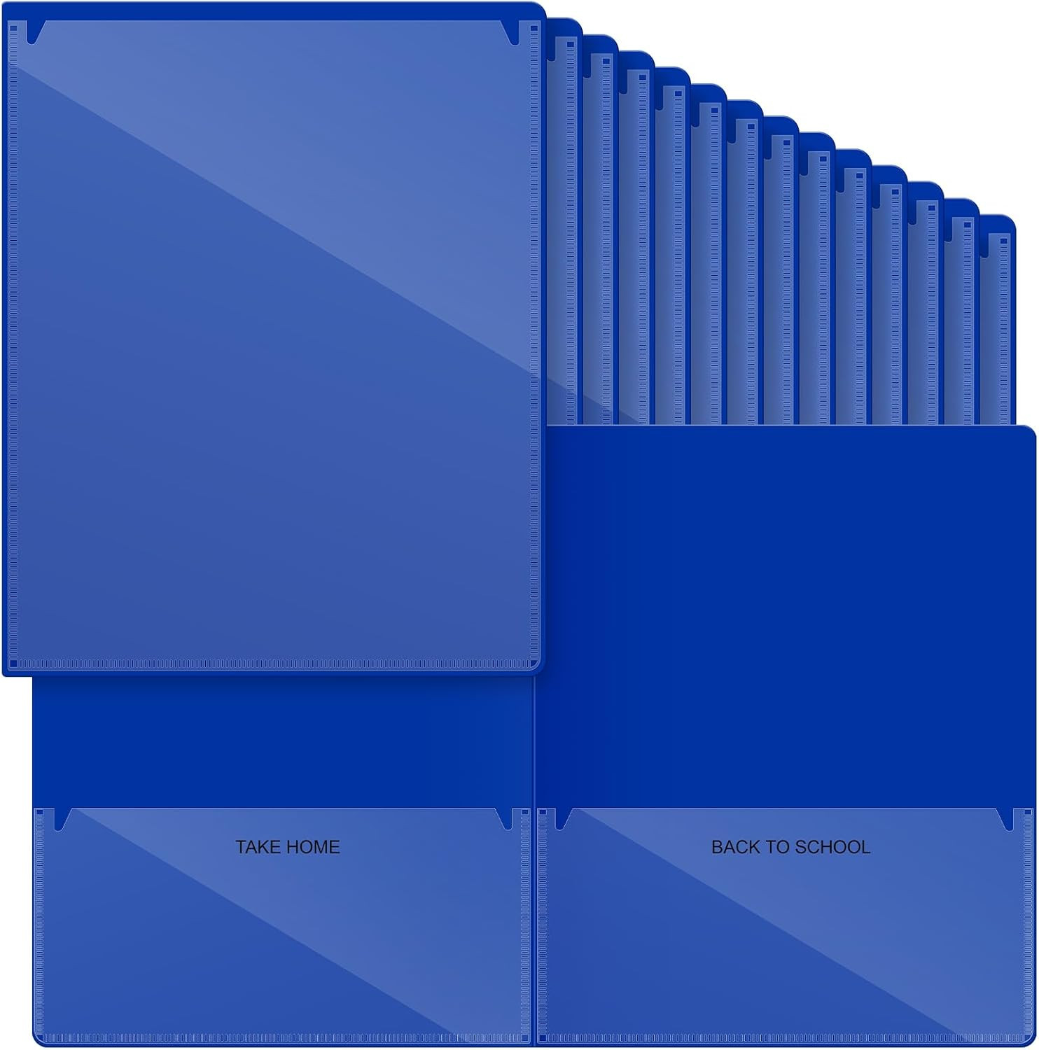 48 Pcs Plastic Take Home Folders with 2 Pockets Parent Teacher Classroom Communi