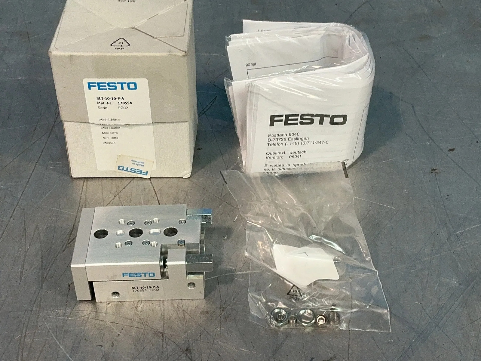 FESTO MINIATURE PNEUMATIC SLIDE CYLINDER SLT-10-10-P-A