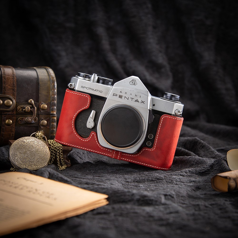 Handmade Genuine Real Leather Half Camera Case Bag Cover For Pentax SP