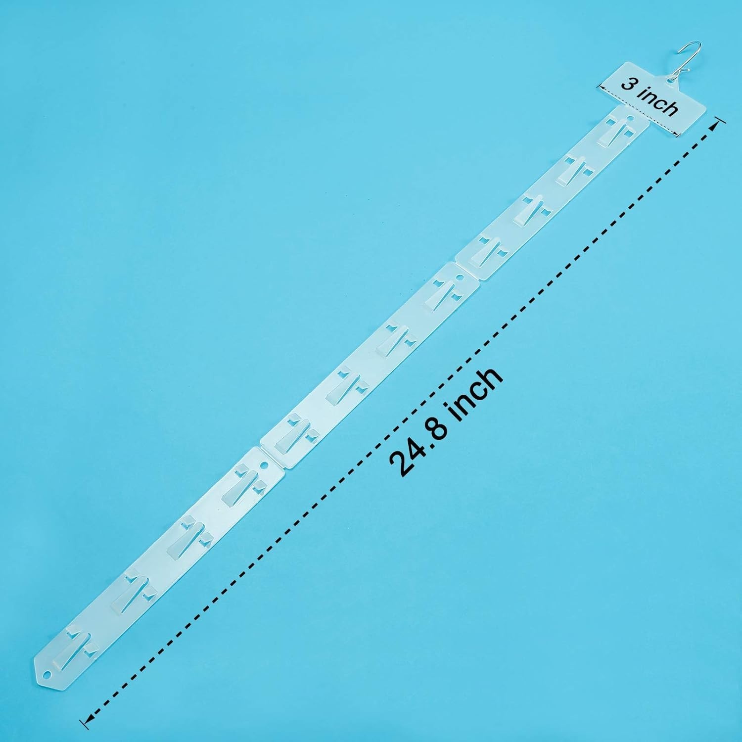 Durable Plastic Merchandise Hanging Strips: 10 Hooks & Maximum 35lb Capacity