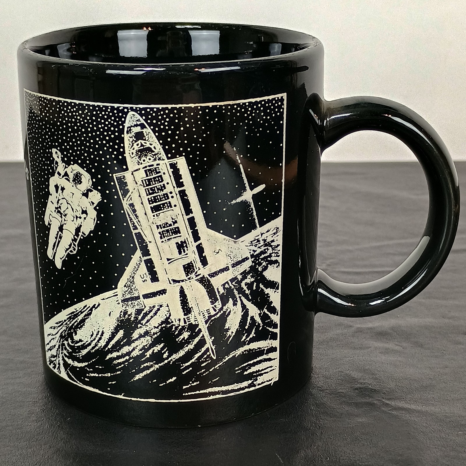 White Sands Missile Range Coffee Mug Astronaut Spaceship Blackbird Black & White