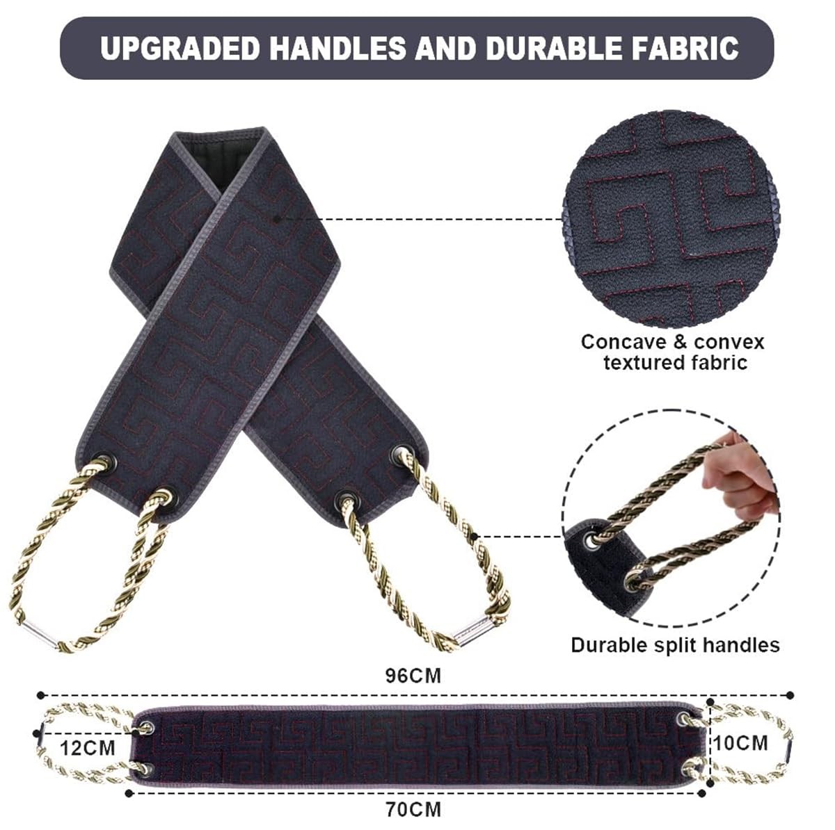 Exfoliating Back Scrubber for Shower, 37 Inches Washer with Navy Blue