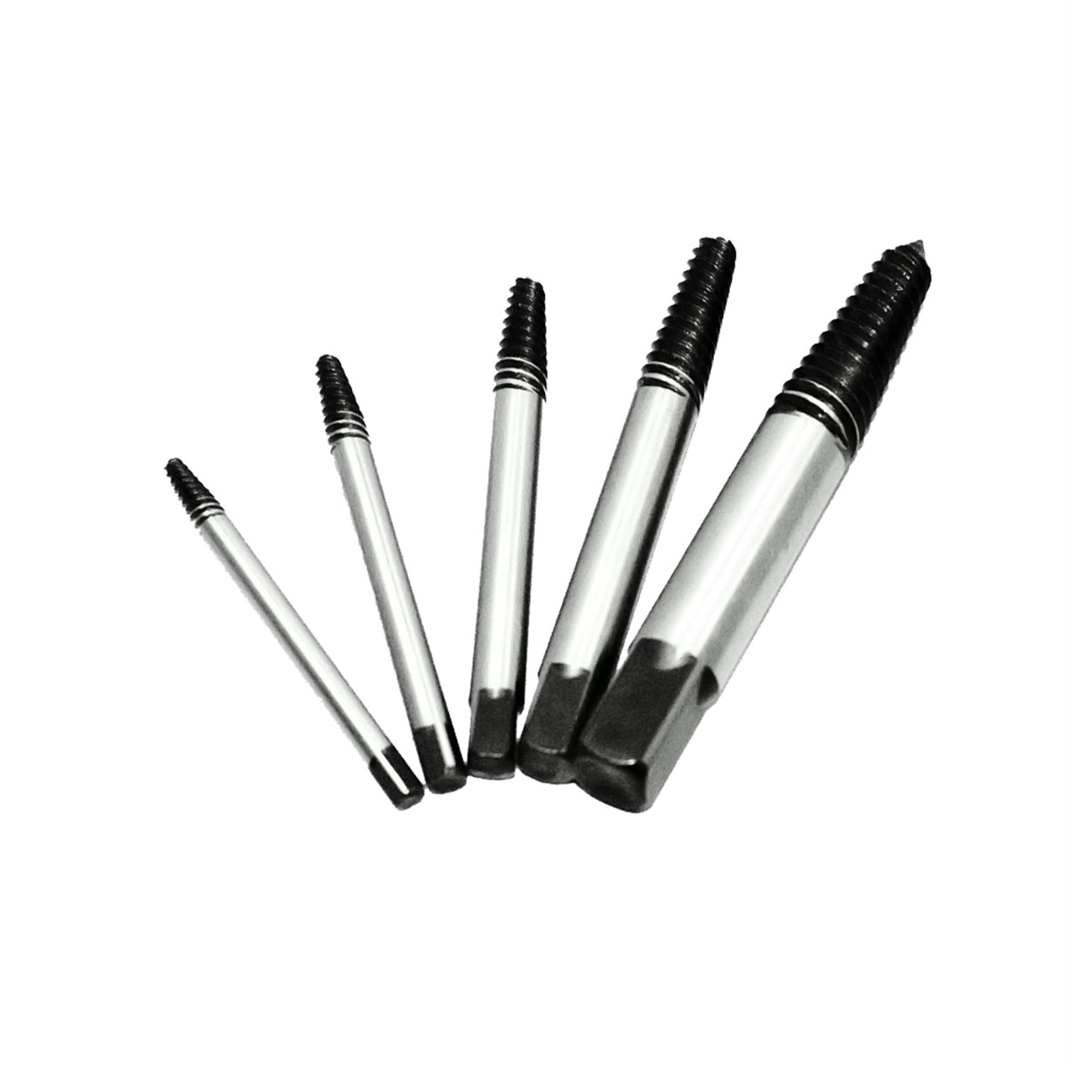 K-Tool 70040 5-pc High Carbon Steel Spiral Screw Extractor Set