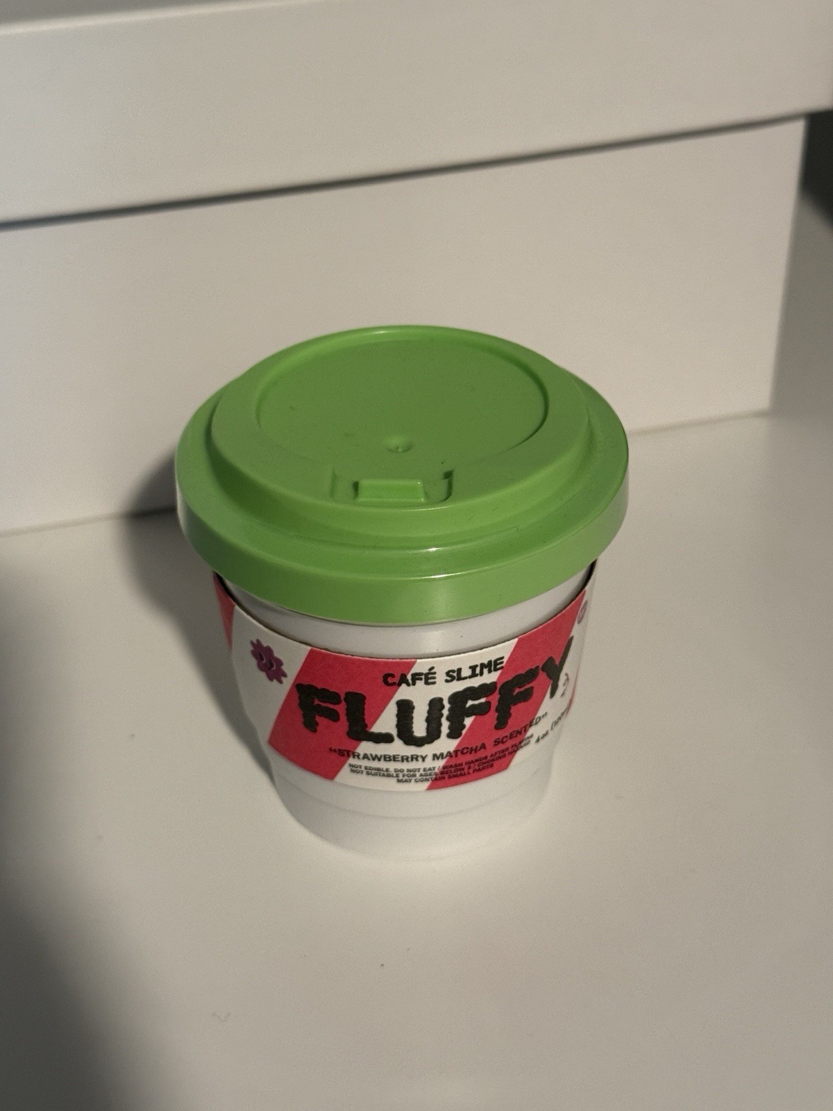J'adore Fluffy Strawberry Matcha Scented Café Slime 4oz