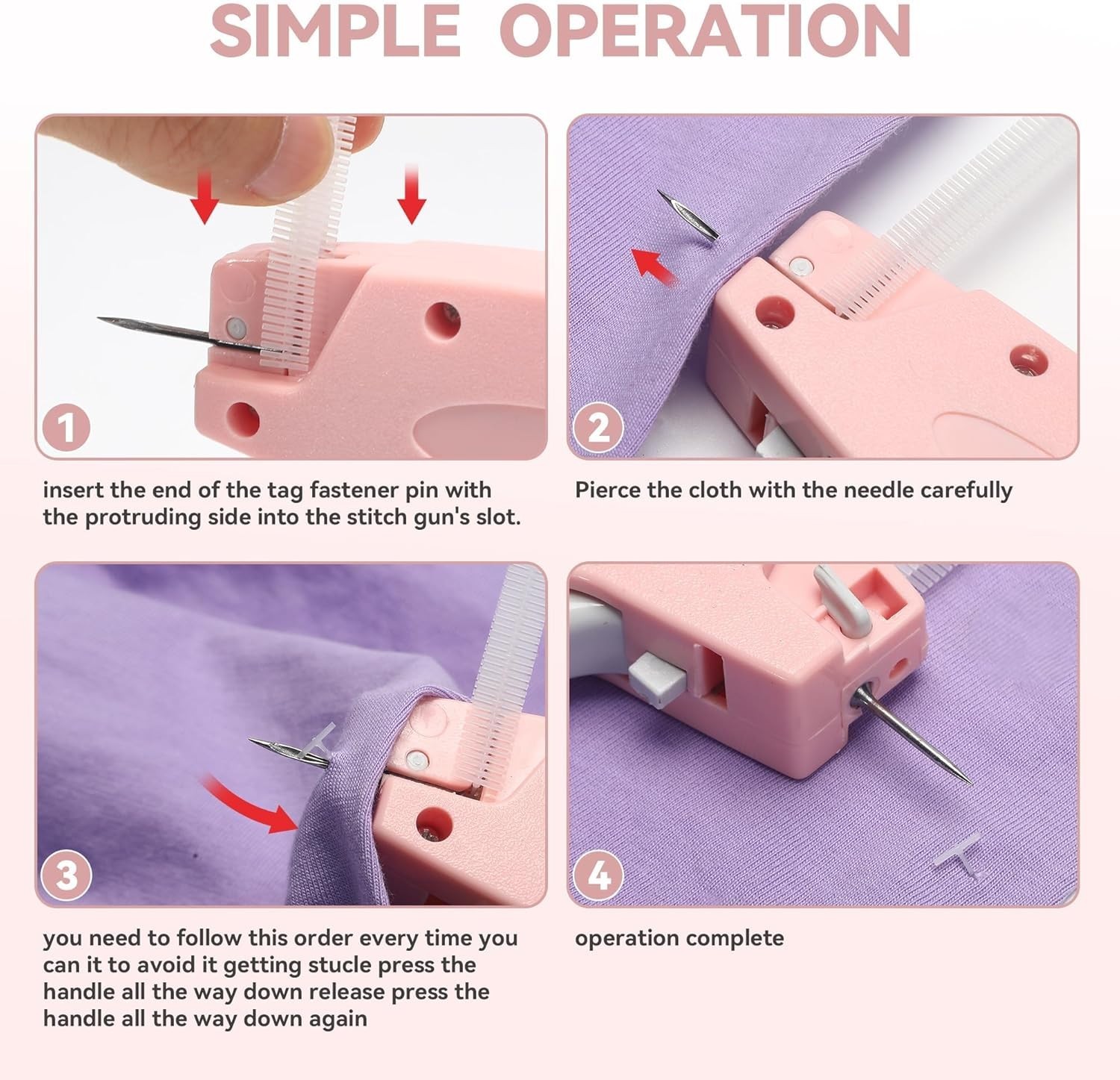 Portable Handheld Stitch Gun & Tagging Kit for Clothes - Micro Stitcher with ...