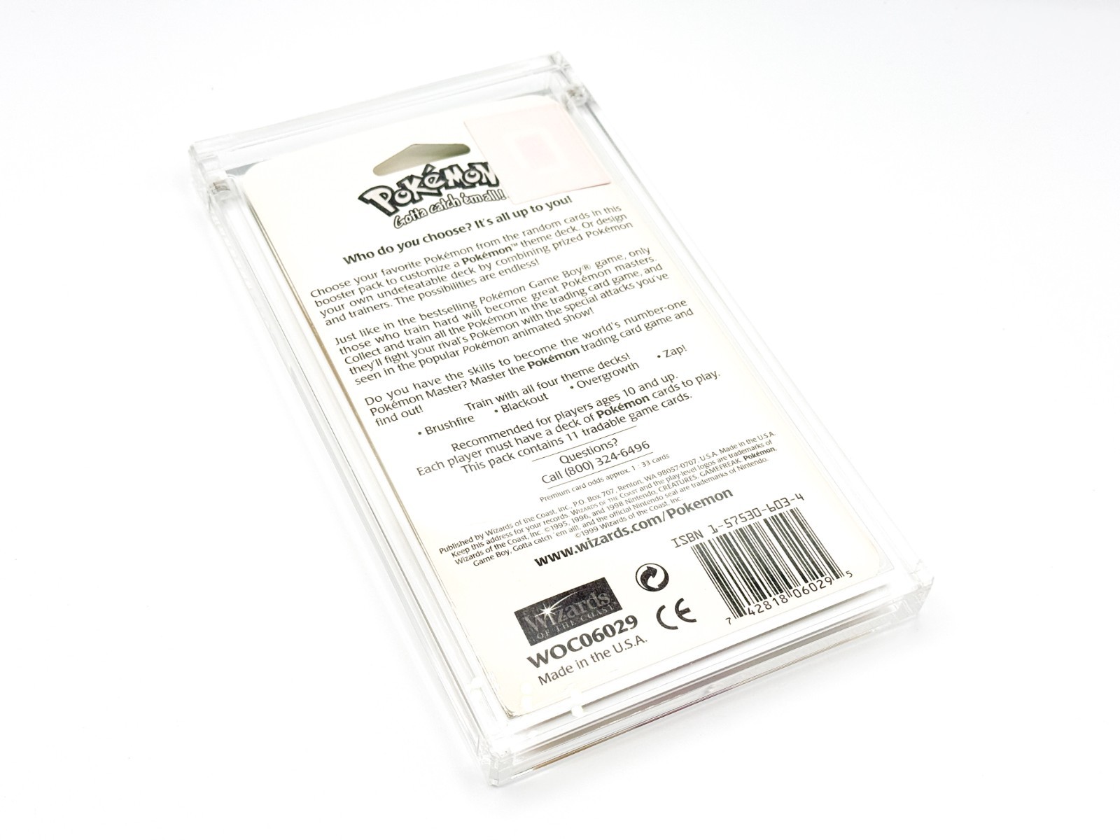 Acrylic Pokemon Booster Blister Pack Display Protection Case WOTC