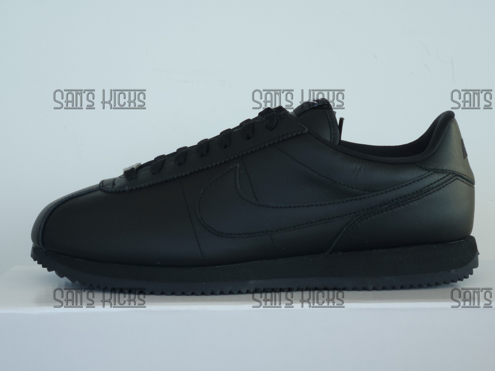 Men's Nike Cortez Prm Leather 2025 Triple Black All Black Authentic Nike ID