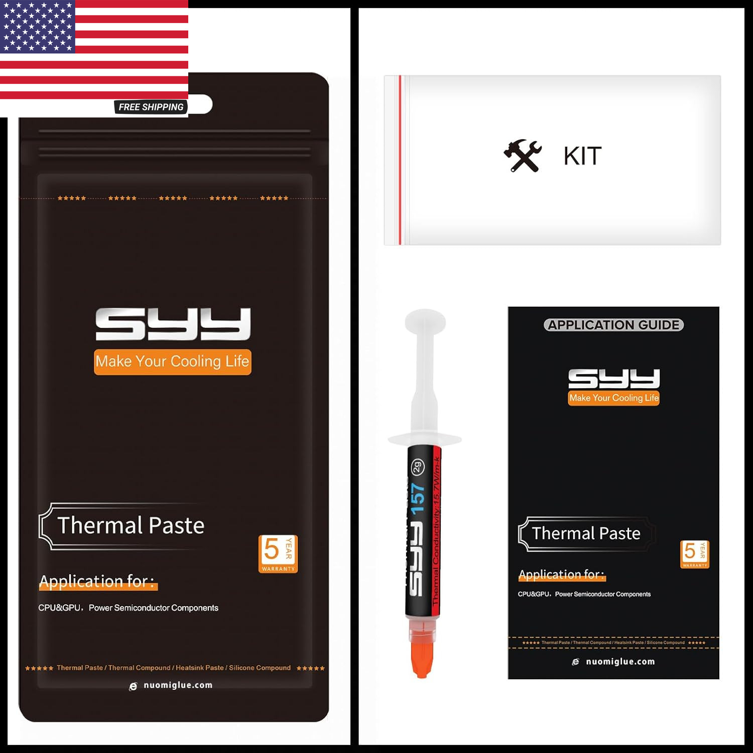Thermal Paste with Tool Kit, 80 Grams CPU Paste Thermal Compound Paste Heatsink