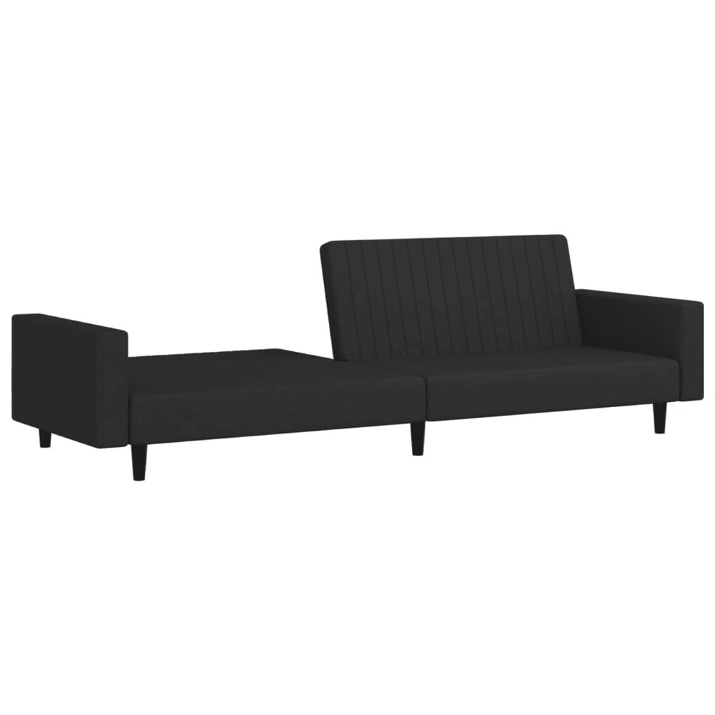 2-Seater Sofa Bed Black Velvet