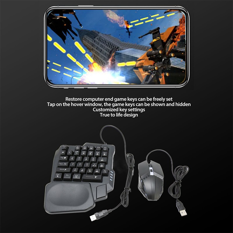 4-in-1 Mobile Game Accessory Pack Game Controller Keyboard Mouse Converter Combo
