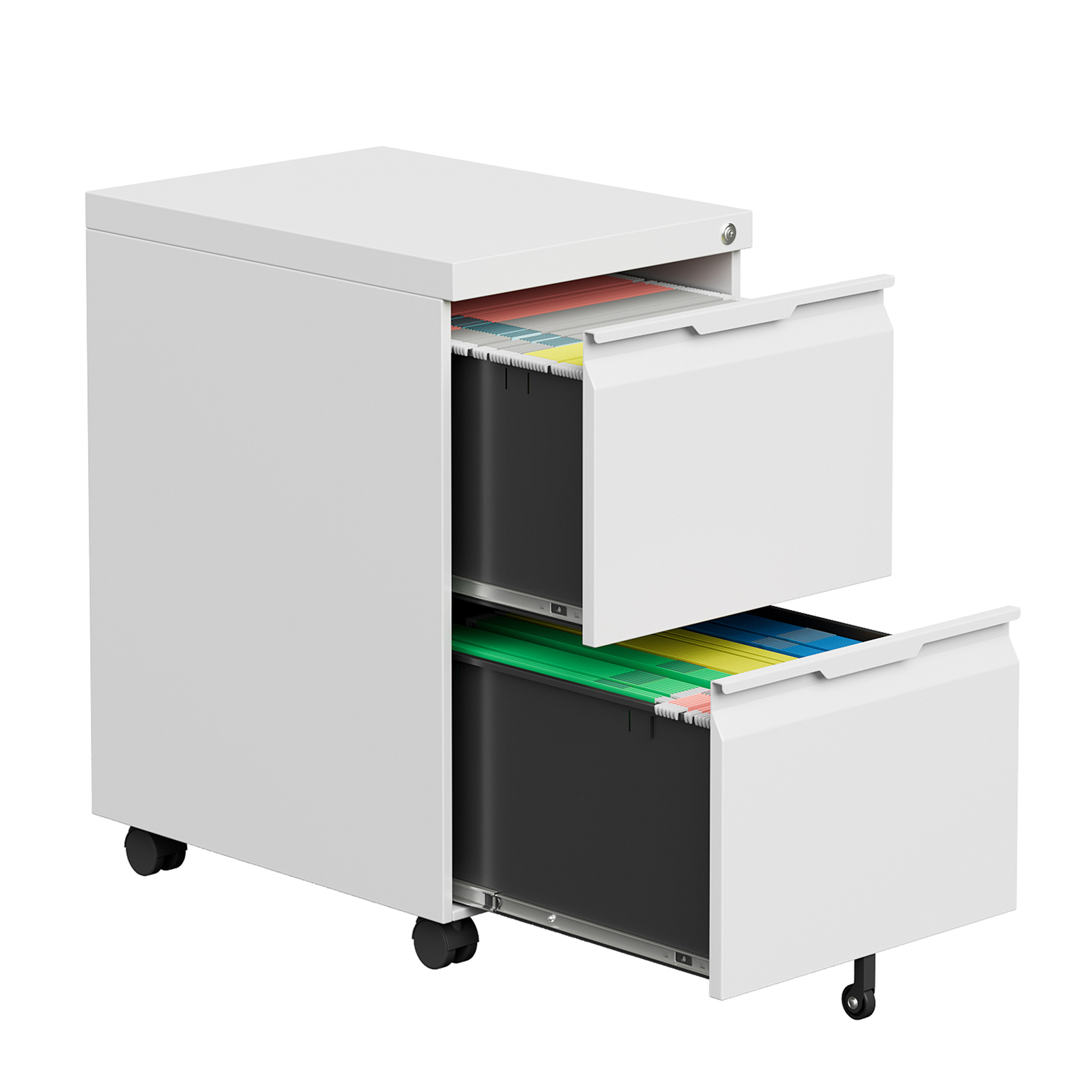 2/3 Drawers File Cabinet Lockable Filing Cabinet Metal Storage Organizer Office