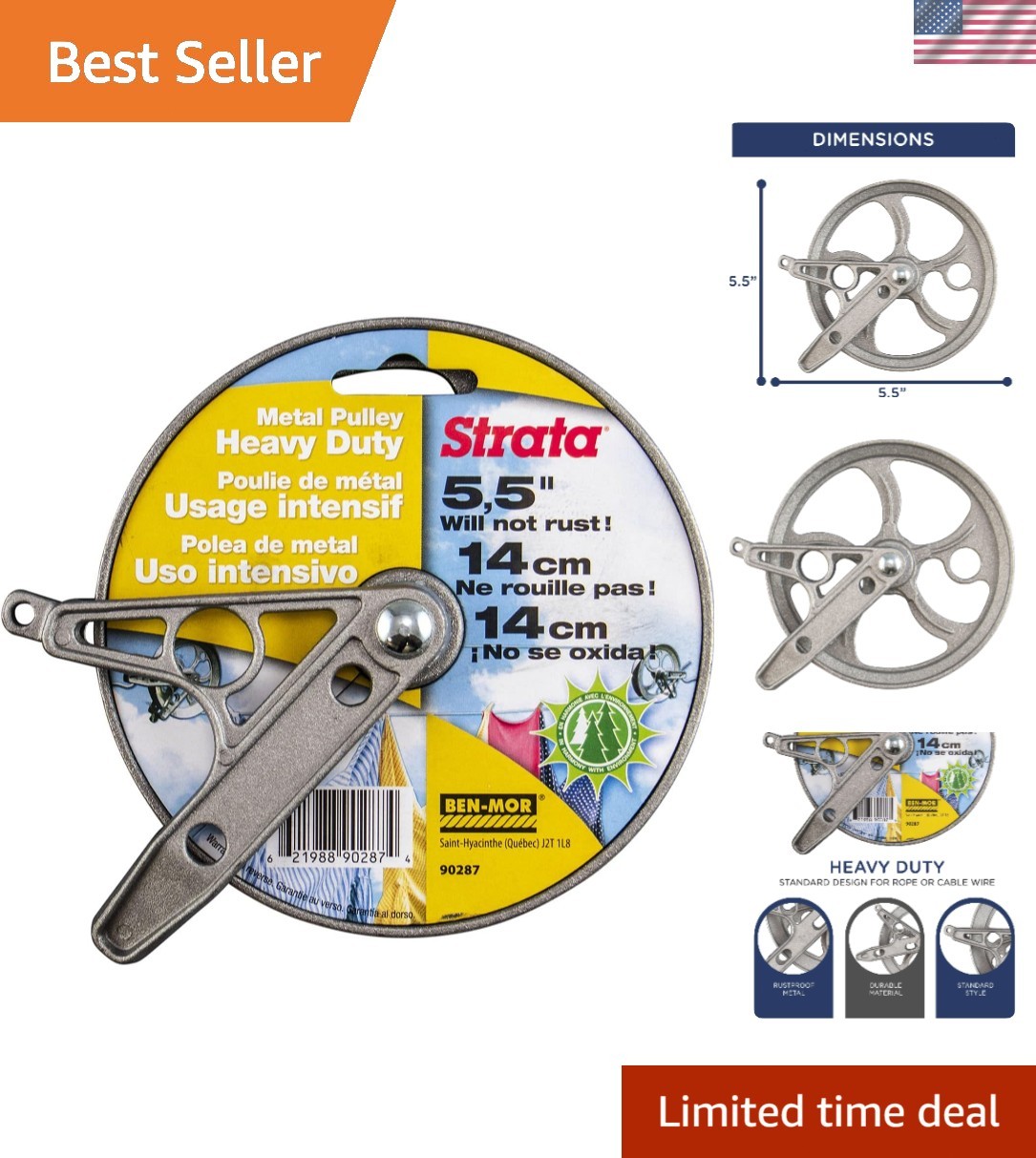 Heavy Duty Outdoor Clothesline Pulley Rustproof Metal 5.5 Inch