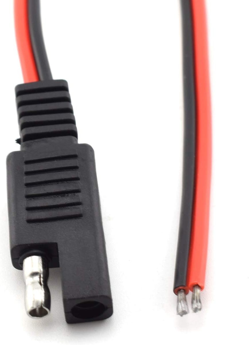 Efficient 2 Pcs SAE Extension Cable 1ft - Ideal for Solar Battery Connections