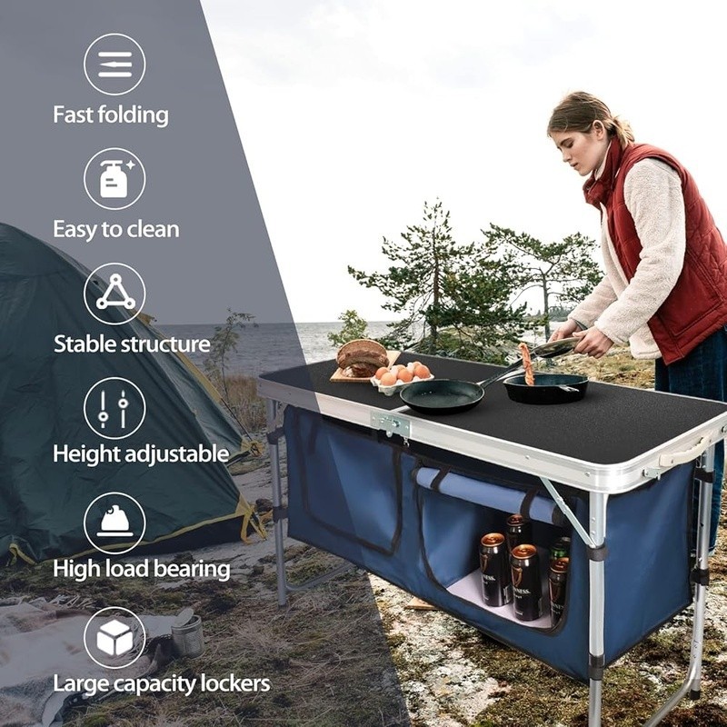 Portable Folding Camping Table Lightweight Collapsible Picnic BBQ Tailgating New