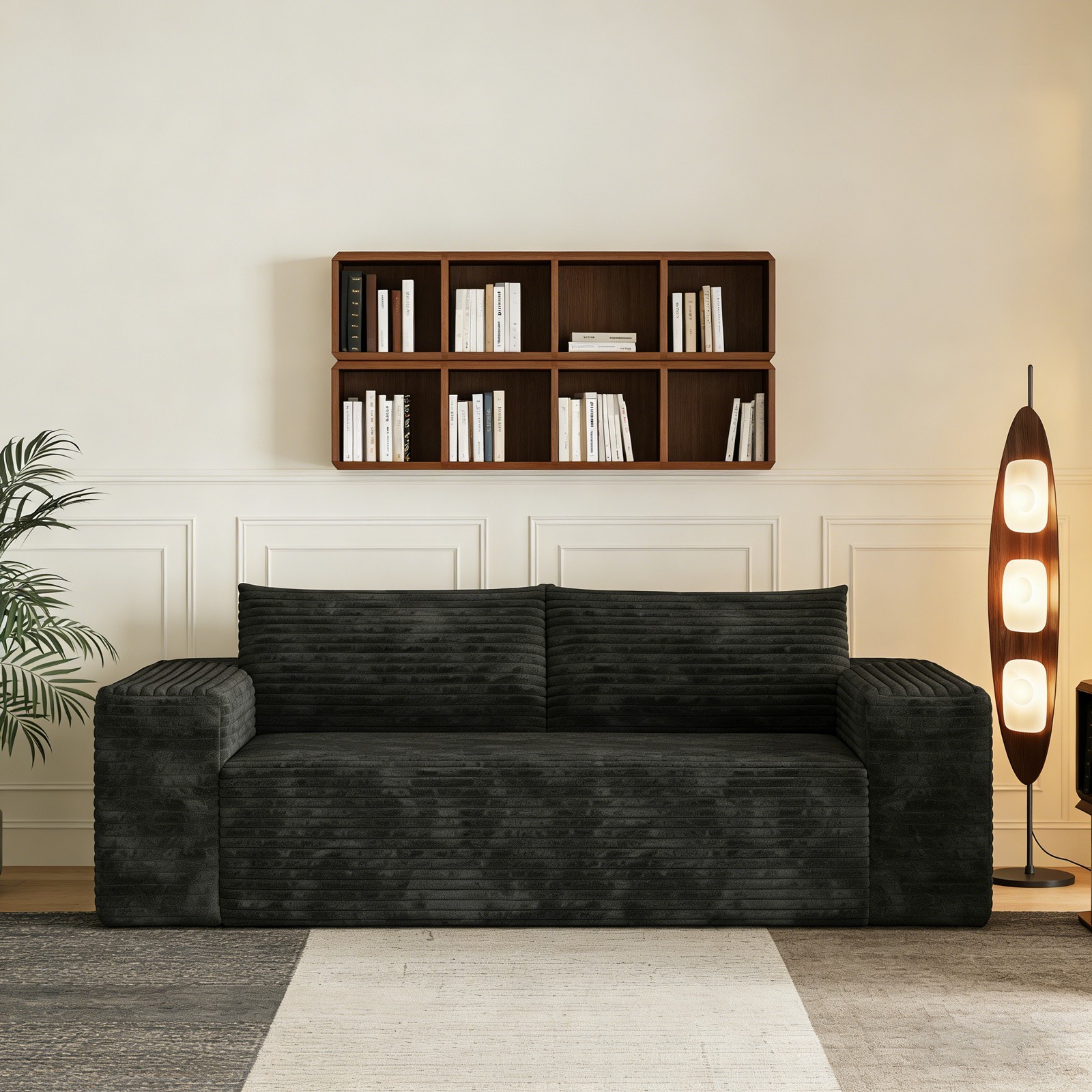 78" Boneless Couch Loveseat Corduroy Cloud Sofa Memory Foam Couch for Livingroom