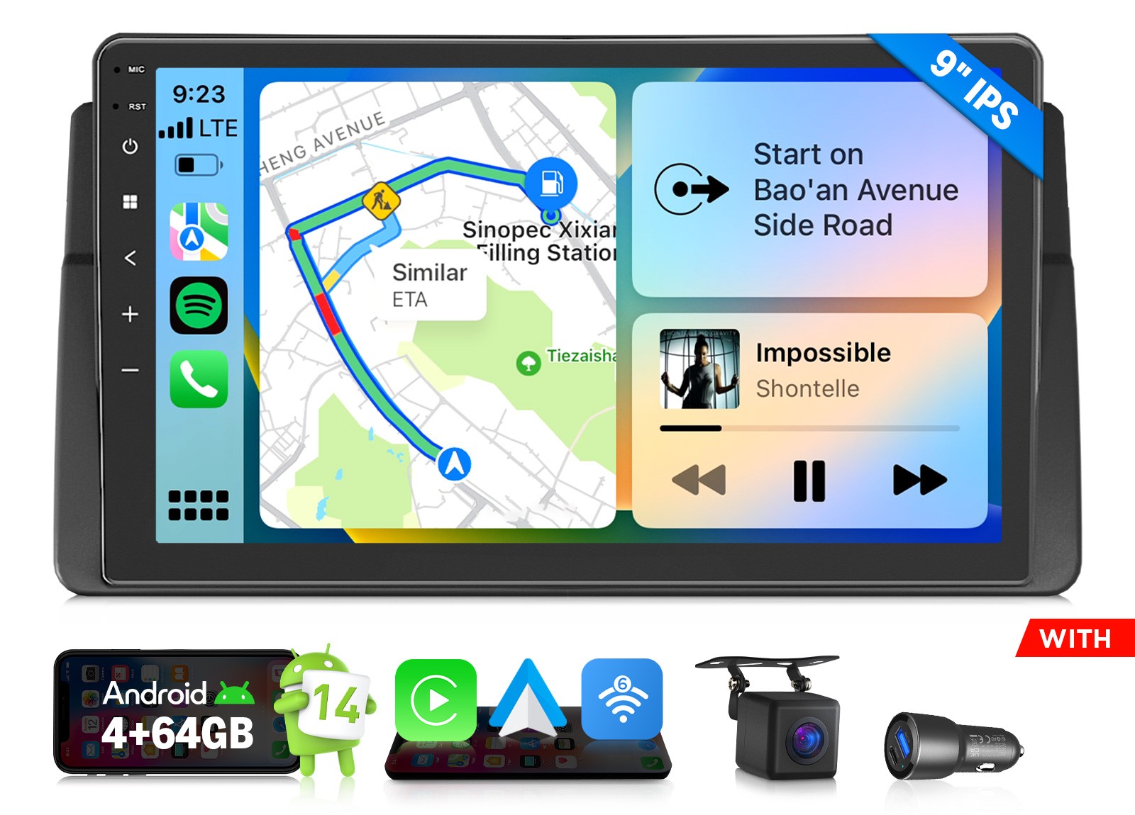 Eonon Android 14 9" IPS Car Radio GPS CarPlay Stereo For BMW E46 320 330 323 325