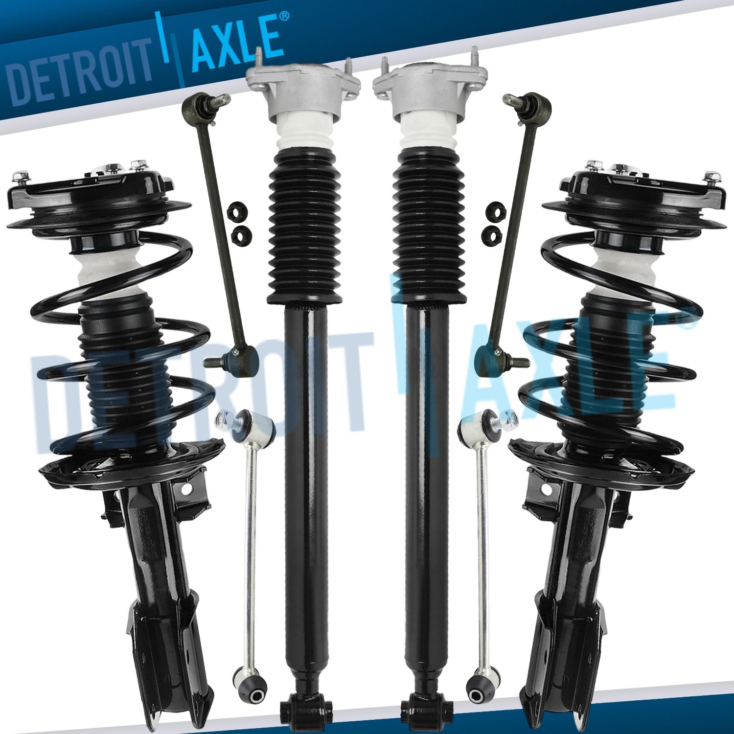 AWD Front Struts & Coil Spring Rear Shocks Sway Bars for Mercedes-Benz C230 C250