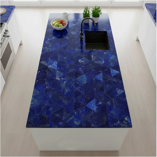 marble blue Quartz Kitchen Countertop, Quartz Interior Countertop Decor