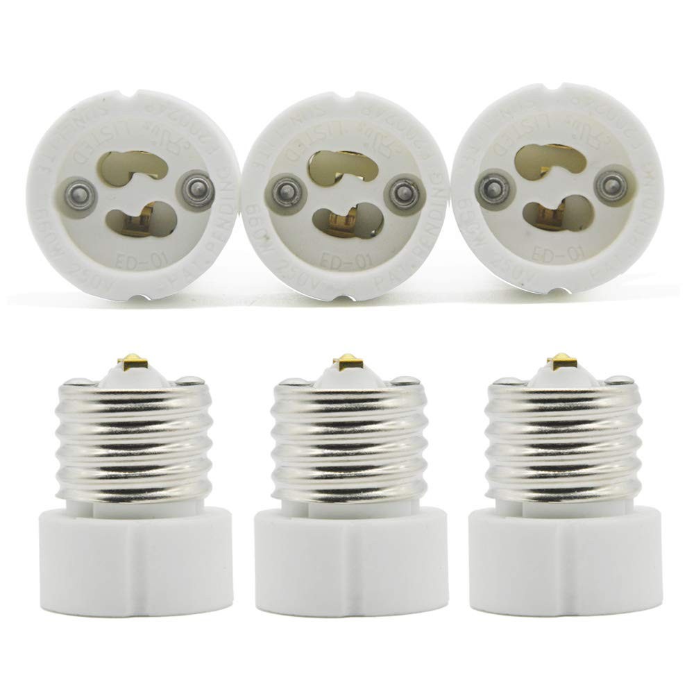 E26/E27 to GU10 Bayonet Adapter, Ceramic Socket Converter, UL Listed