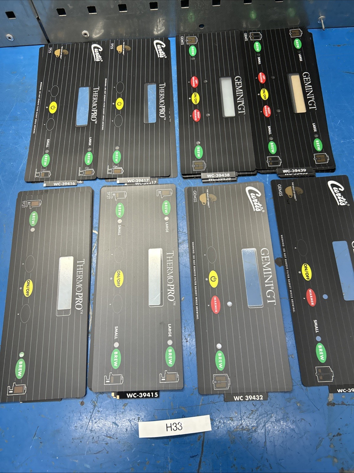 32-Assorted Wilbur Curtis Label,Overlays Genuine ThermoPro &Gemini GT See Descr.