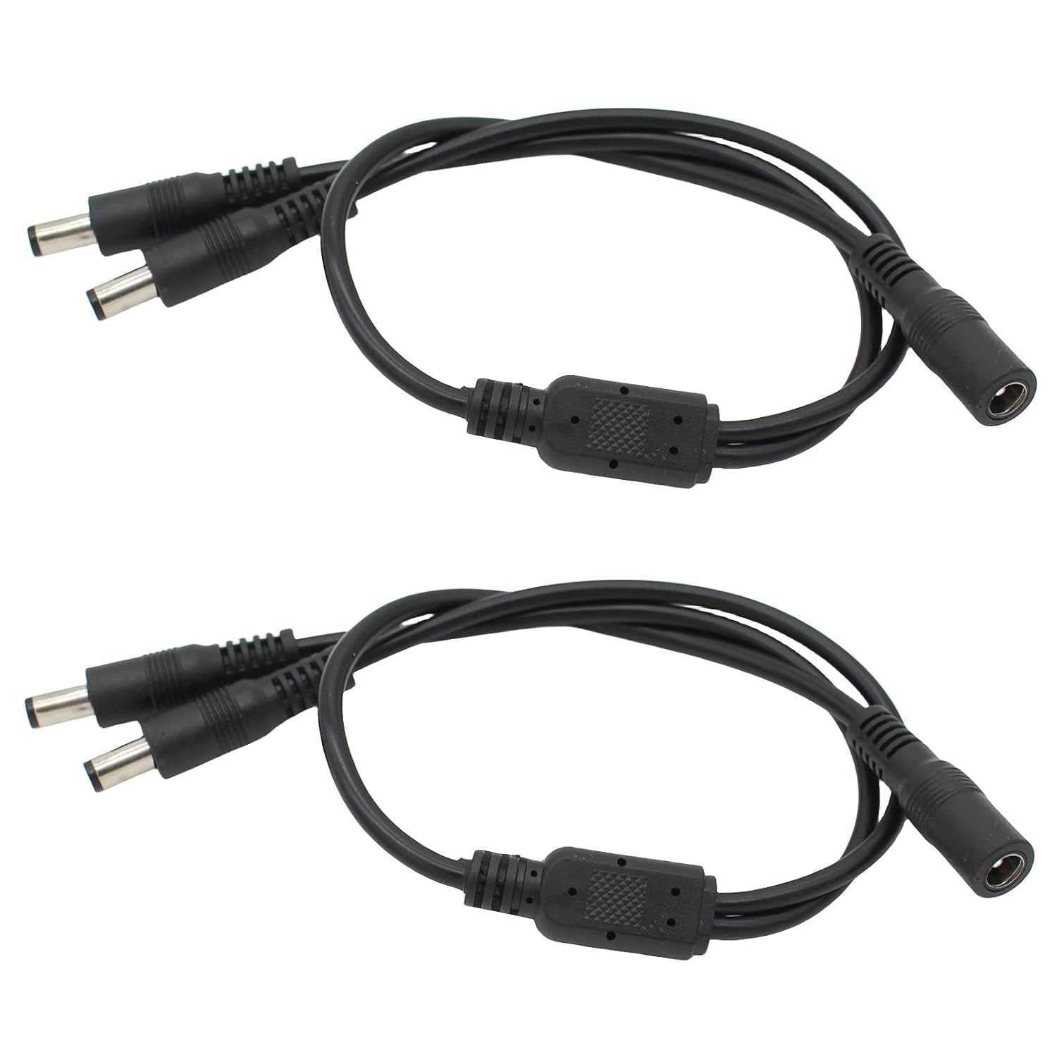 DC Power 1 Female to 2 Male Splitter Cable, 2 Pack Pure Copper 5.5Mm X 2.1Mm DC