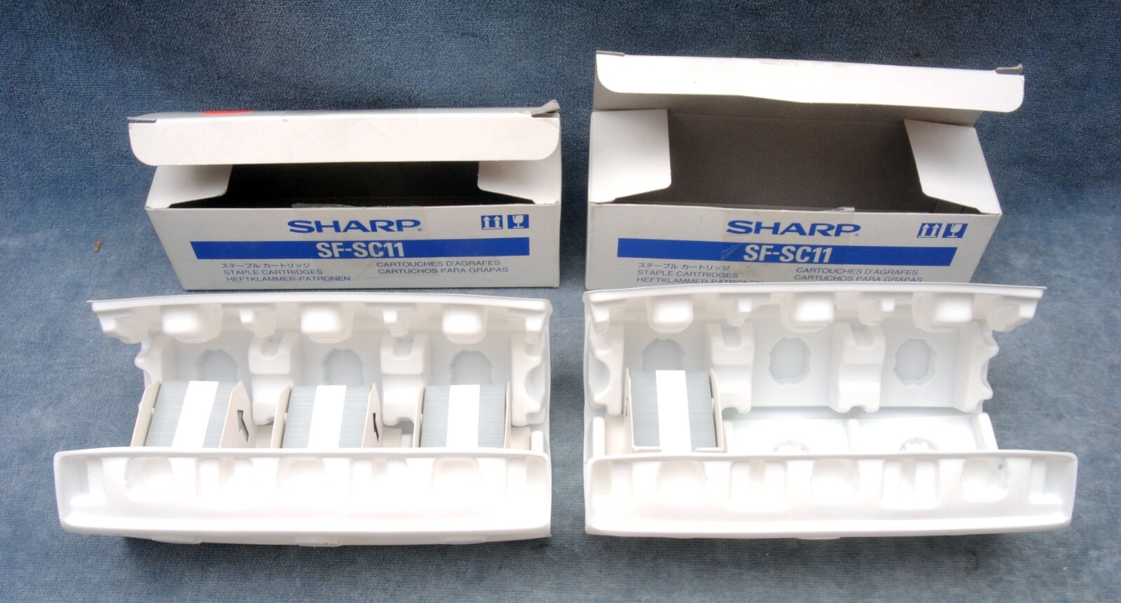FOUR GENUINE SHARP SF-SC11 STAPLE CARTRIDGES