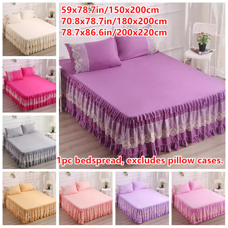 Ruffle Lace Bedskirt Bedspread Home Decor Non-slip Bed Sheet Bedding Suppliy