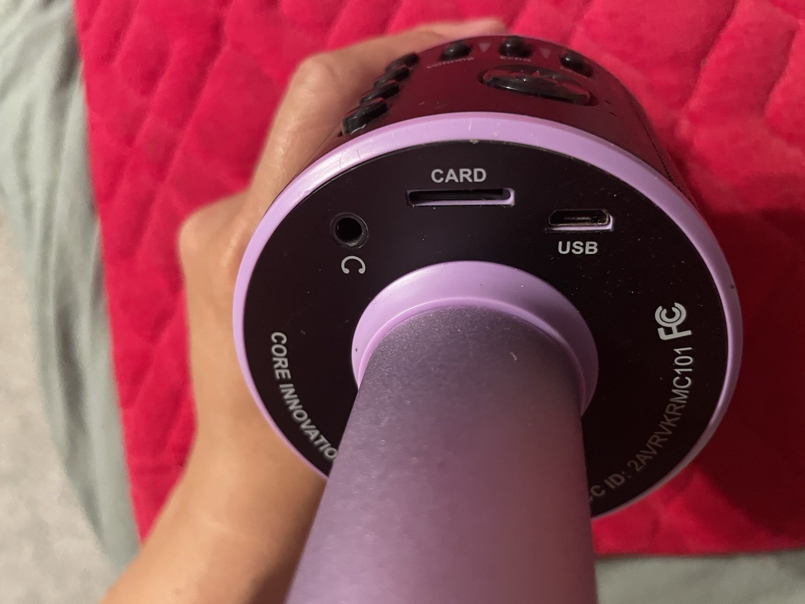 Core Innovations Wireless Bluetooth LED Karaoke Microphone, purple