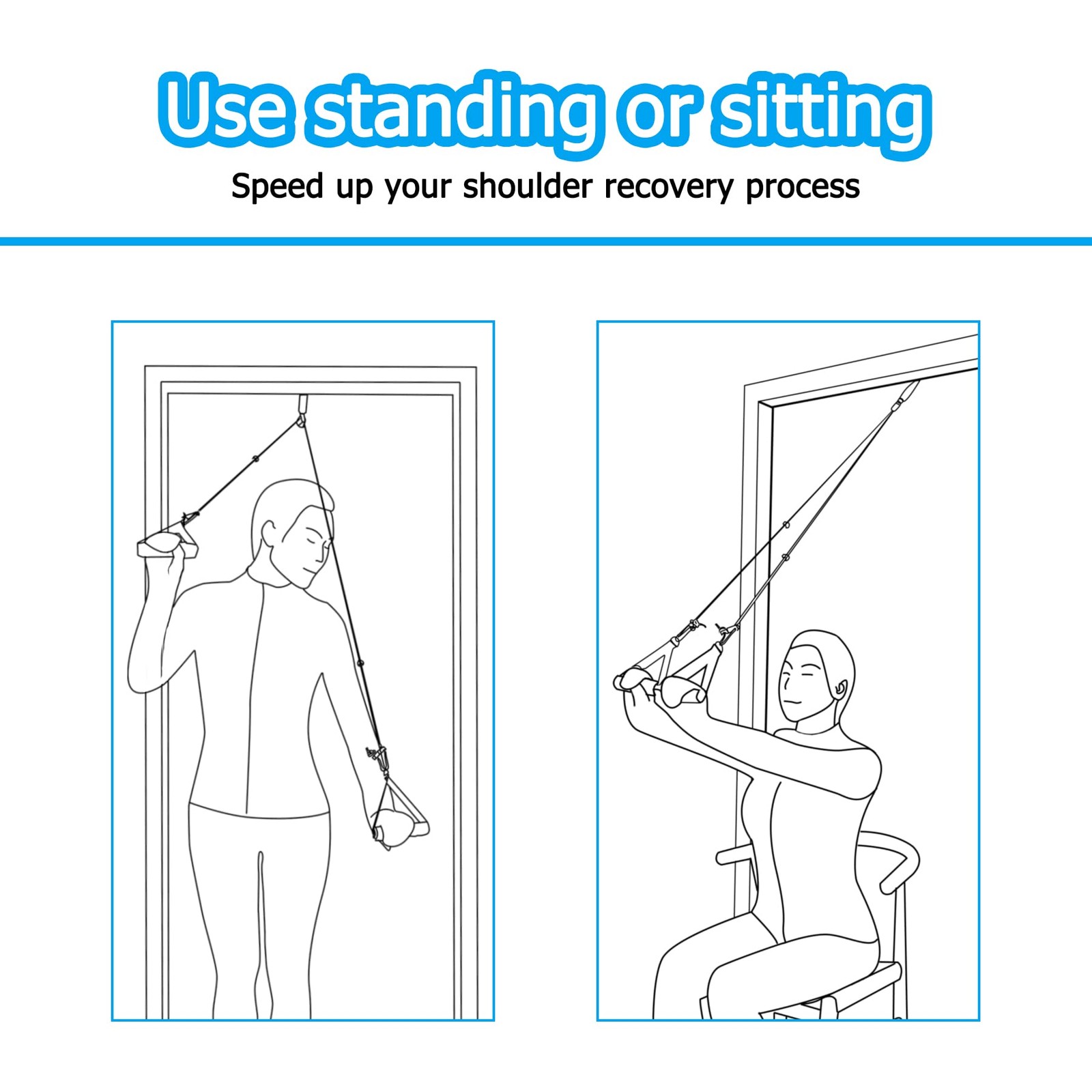 Shoulder Pulley Over The Door Physical Therapy System, Exercise Black