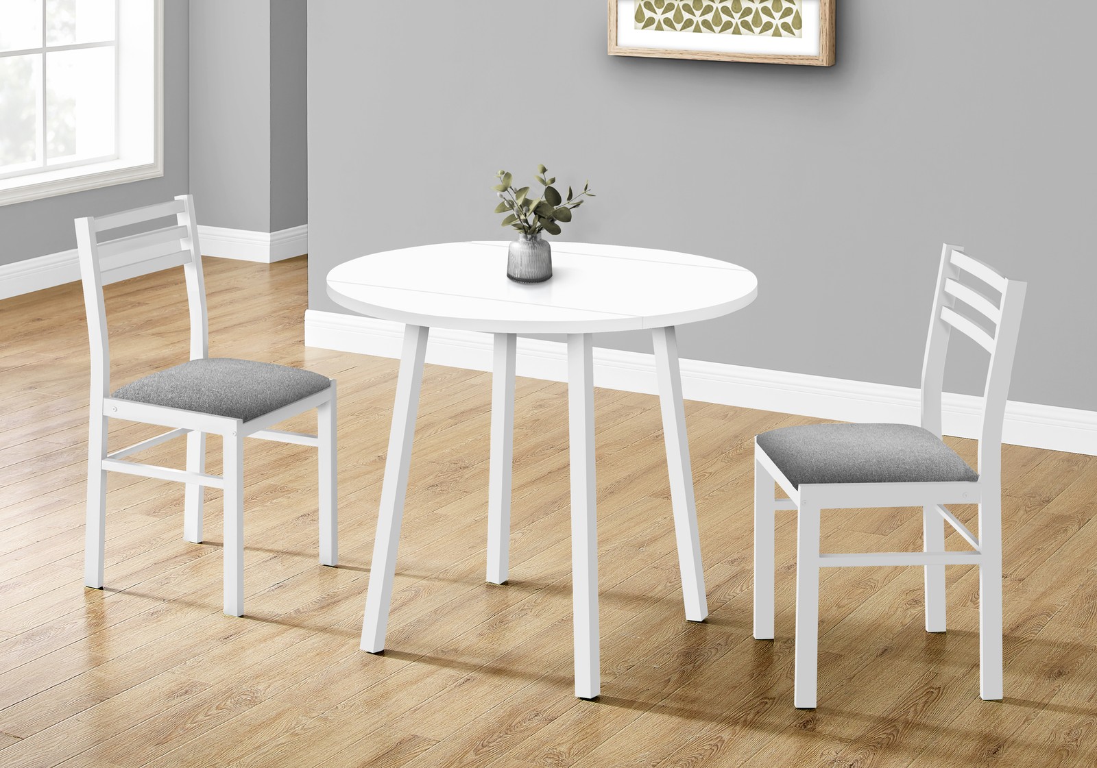 Dining Table Set, 3pcs Set, Small, 35" Drop Leaf, Kitchen
