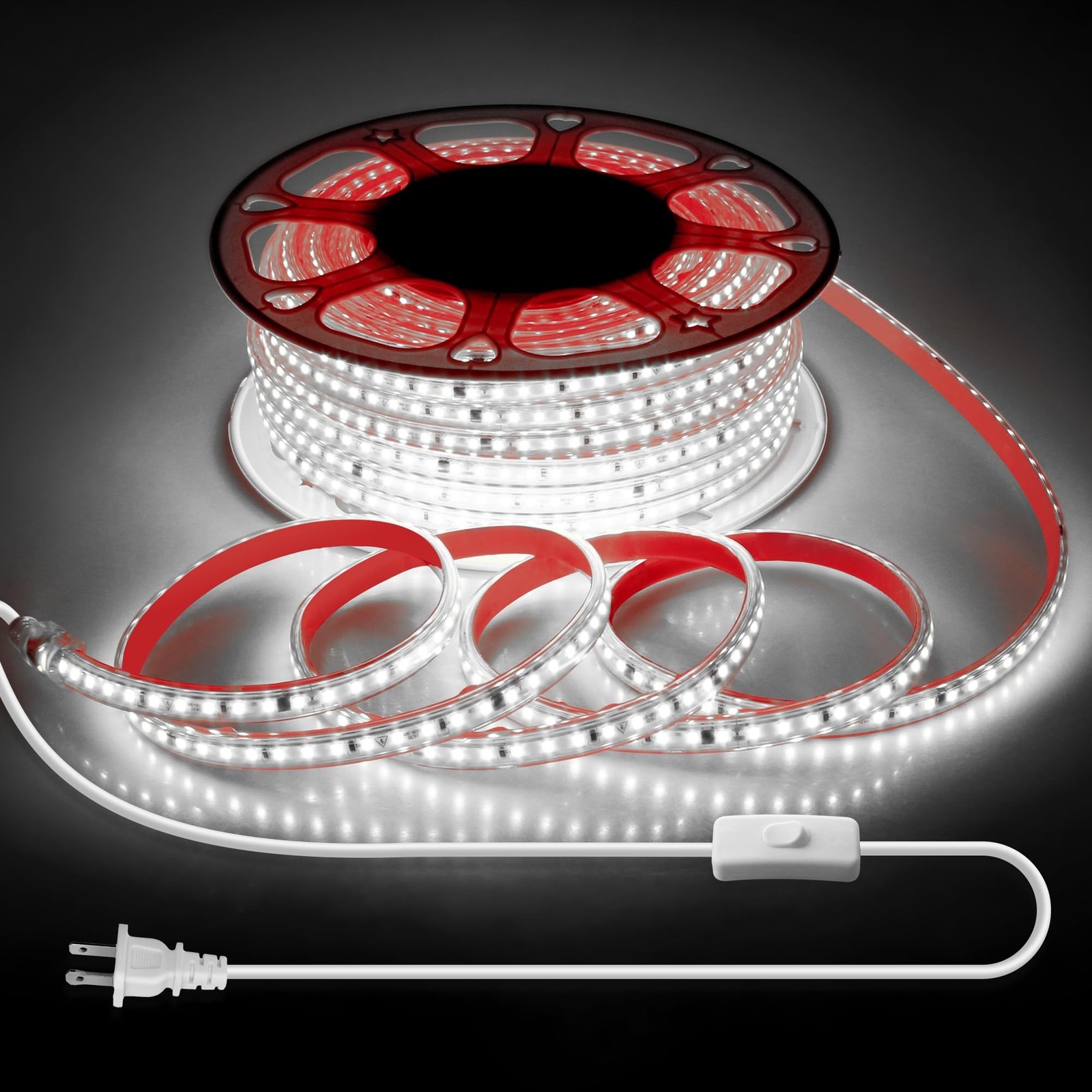 AC 110V-120V LED Strip Lights 100FT Outdoor Waterproof LED Rope Light for Out...