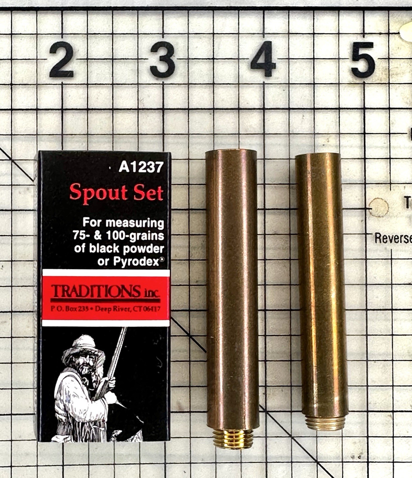 Traditions A1237 Brass Spout Set 75/100 Grains Muzzleloader Powder Flask Tips