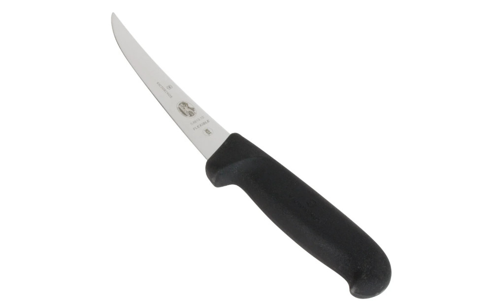 Victorinox 5 Inch Curved Fibrox Pro Boning Knife with Semi-stiff Blade 5.6613.12